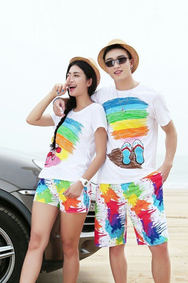 Áo thun đồng phục đi biển gia đình cổ tròn DPGD02