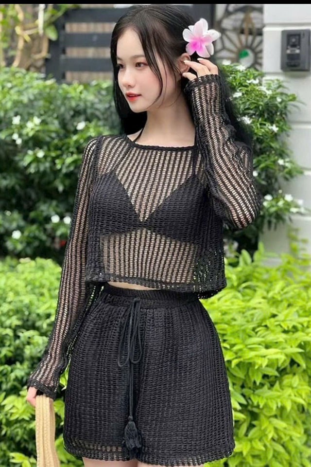 Bikini 3 mảnh đi biển ren BKN1066