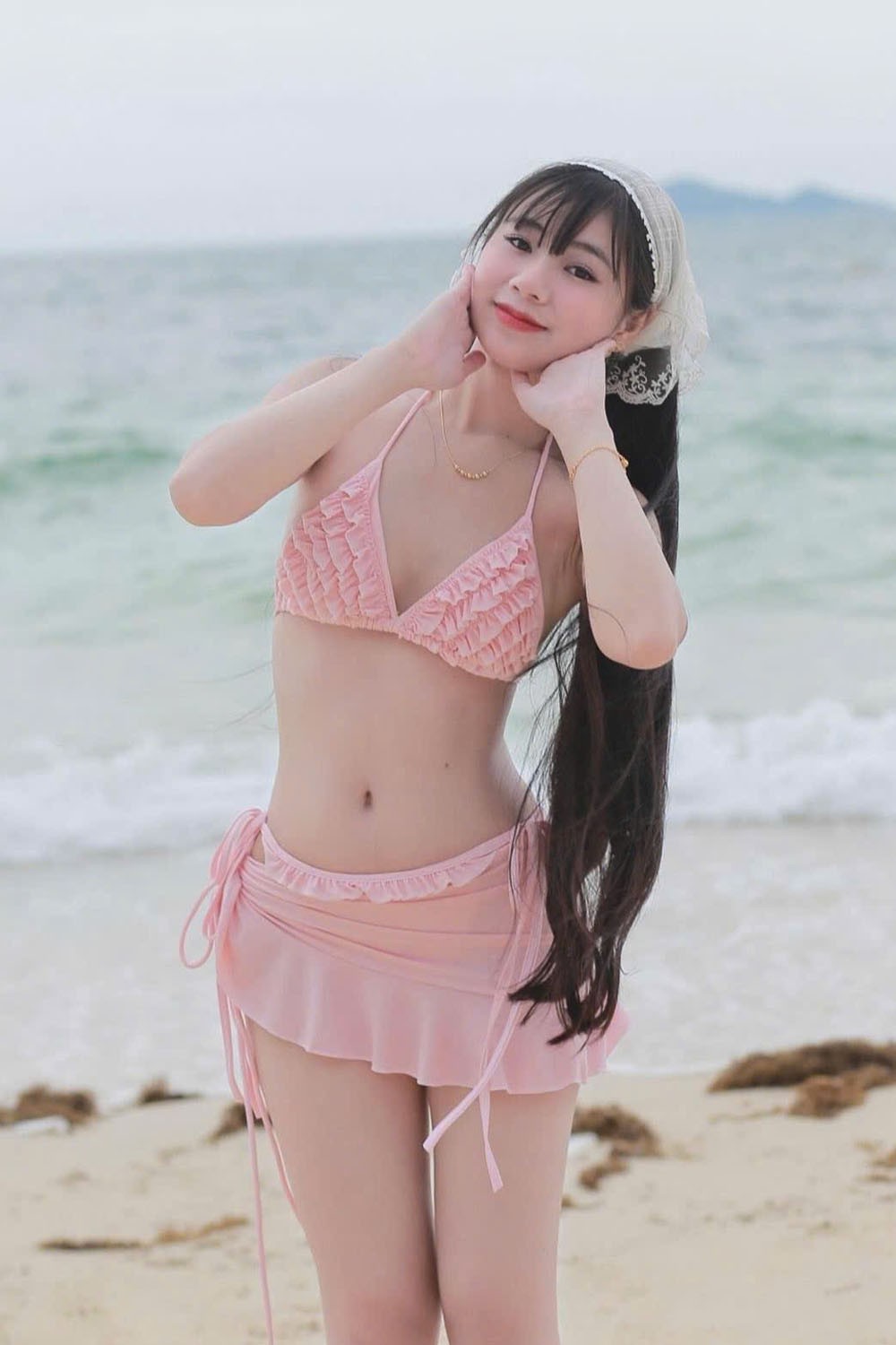 Bikini 3 mảnh màu hồng BKN1105