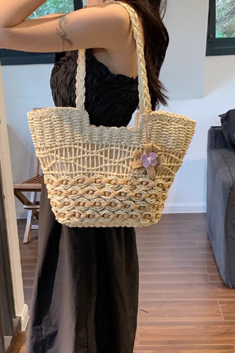 Túi cói đeo vai dệt thủ công TC12