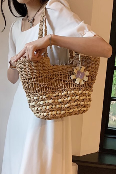 Túi cói đeo vai dệt thủ công TC12