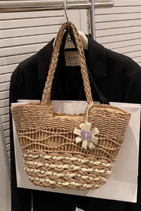 Túi cói đeo vai dệt thủ công TC12