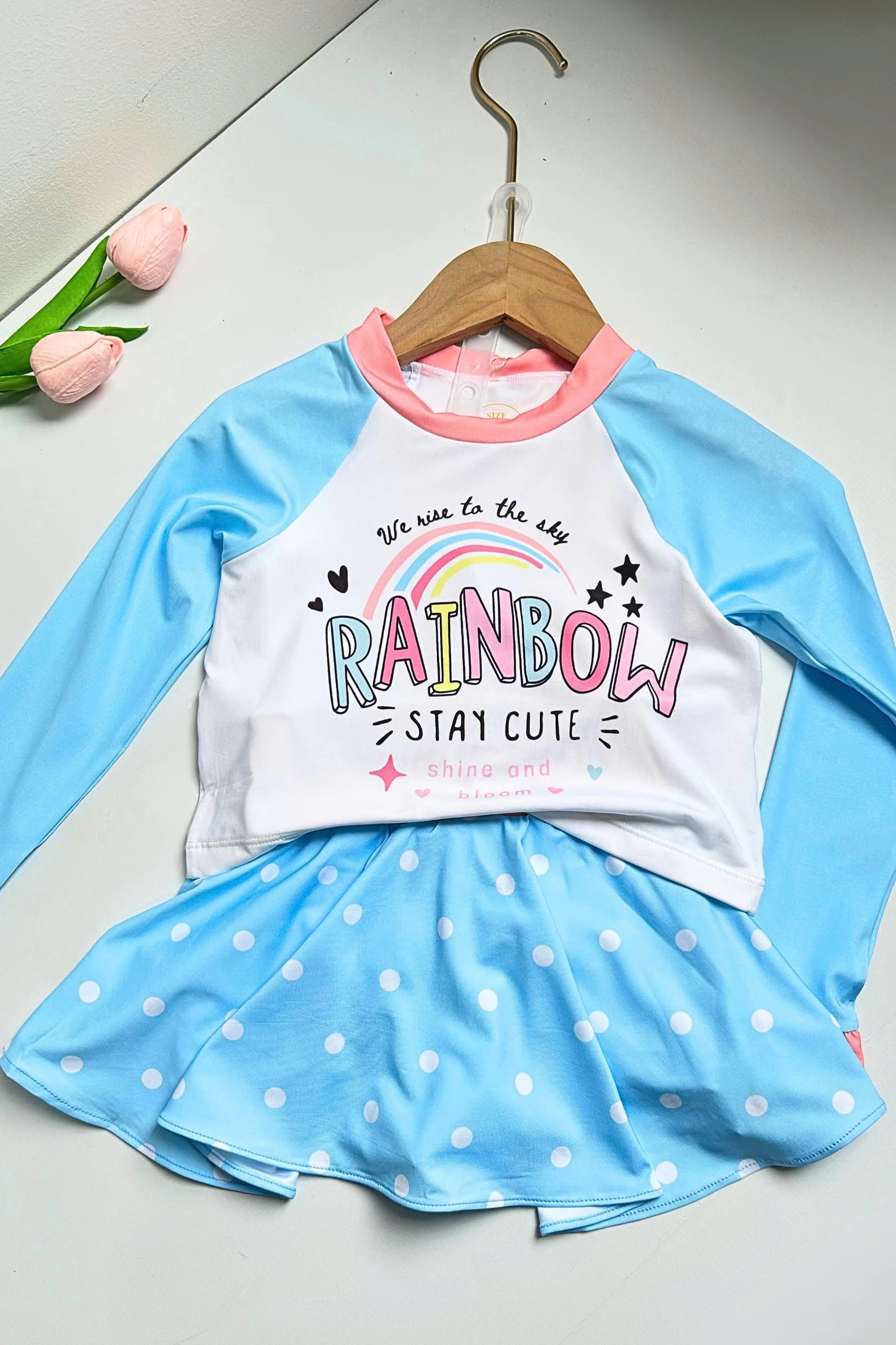 Đồ bơi bé gái dạng váy tay dài BB400