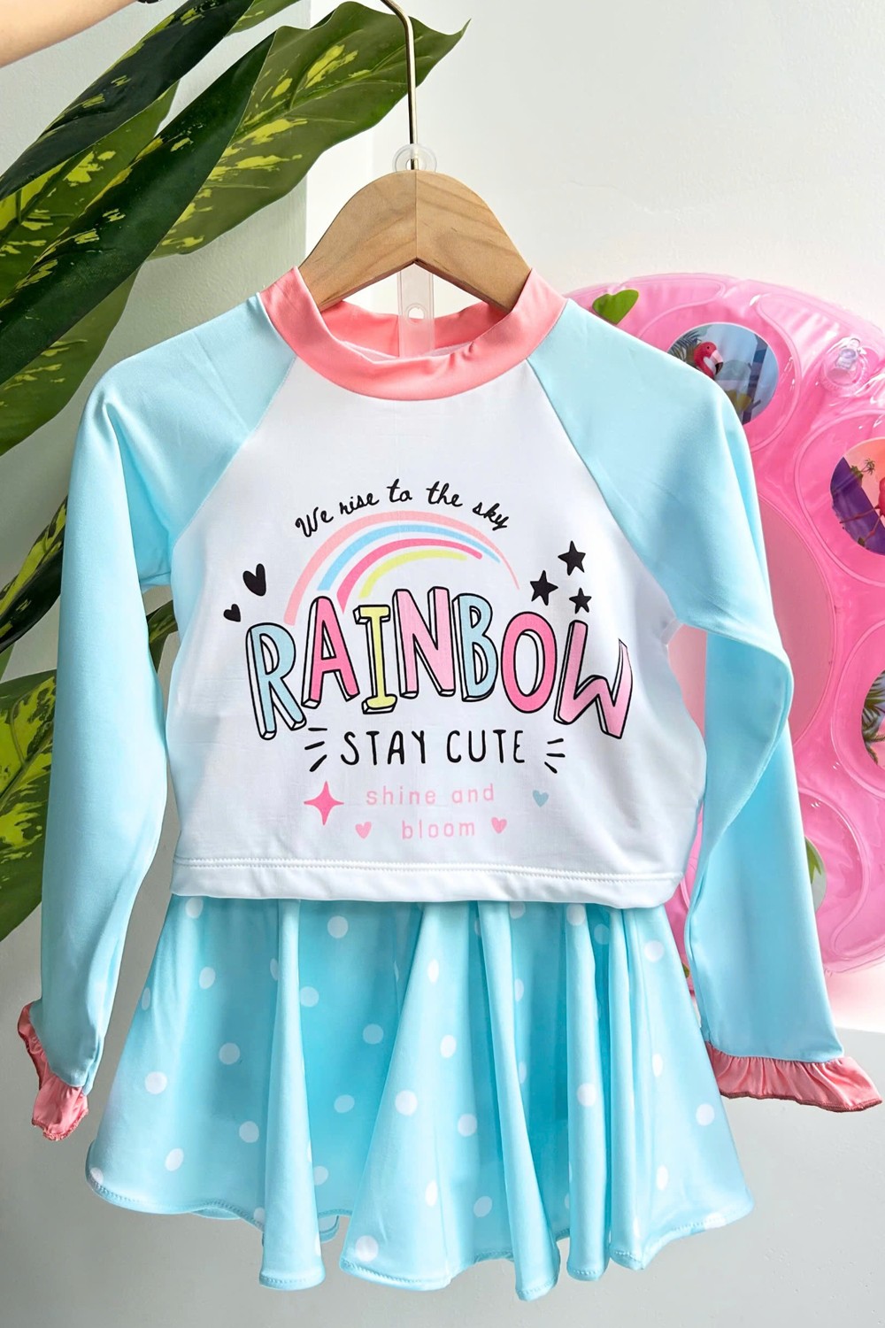 Đồ bơi bé gái dạng váy tay dài BB400