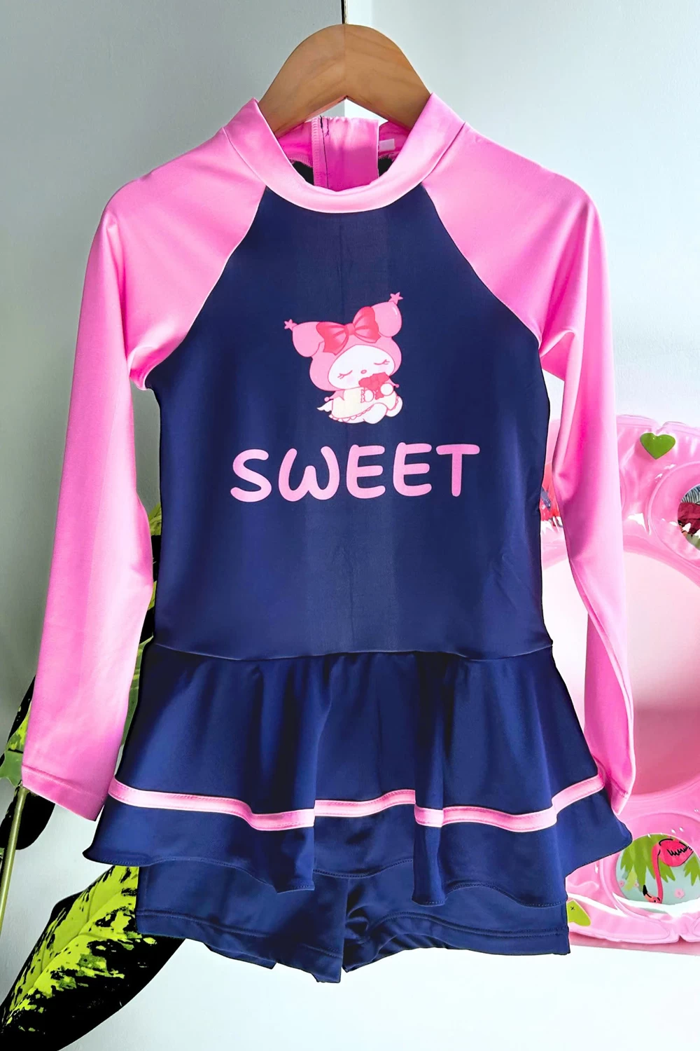 Đồ bơi bé gái dài tay dạng rời BB401