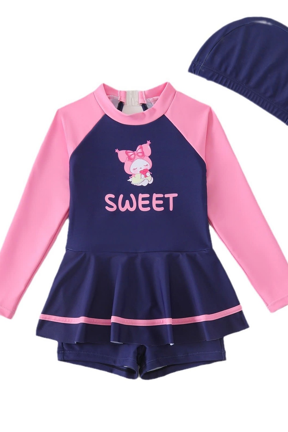 Đồ bơi bé gái dài tay dạng rời BB401