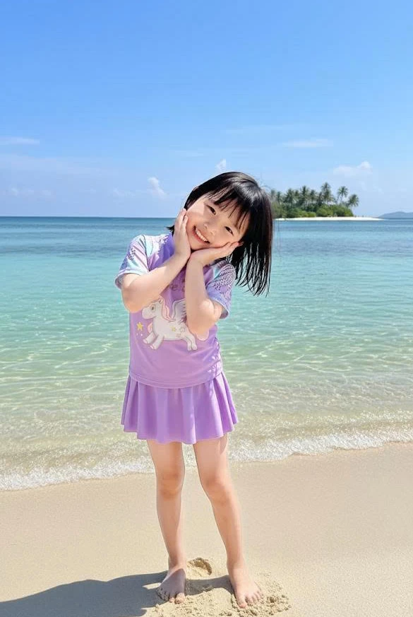 Đồ bơi cho bé gái dạng váy rời BB402