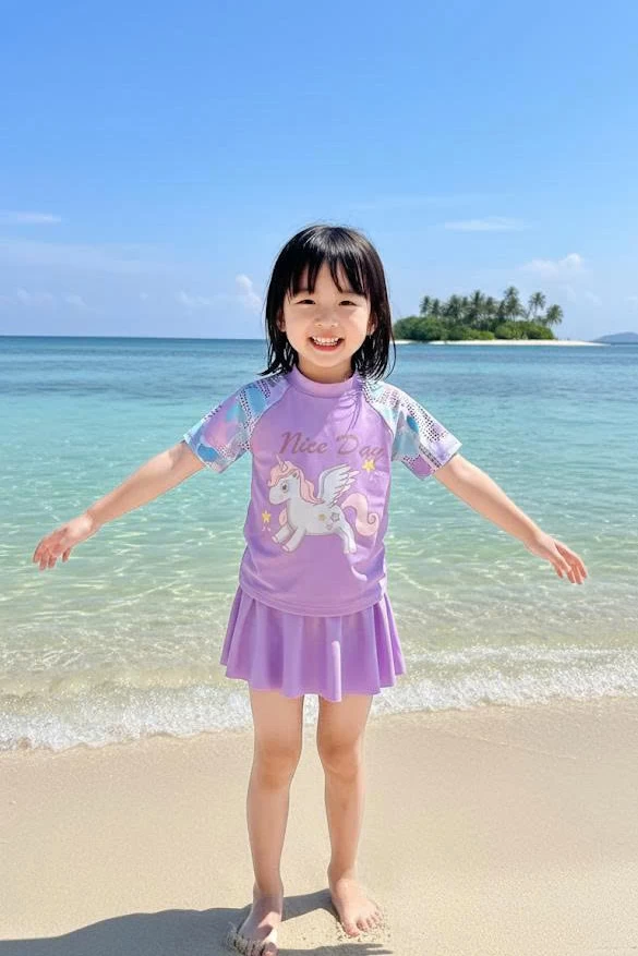 Đồ bơi cho bé gái dạng váy rời BB402