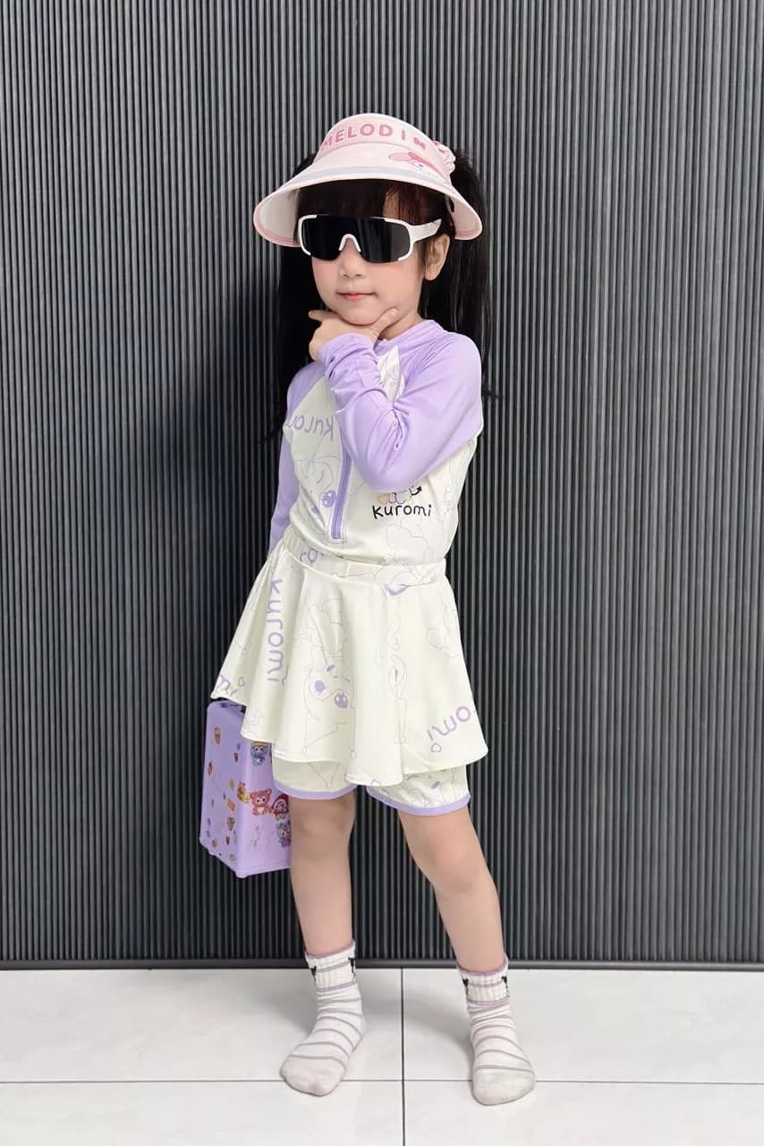Bộ đồ bơi cho bé gái siêu đáng yêu Kuromi