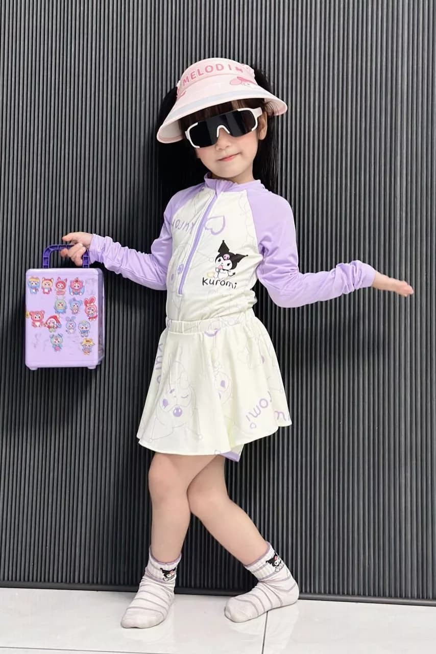 Bộ đồ bơi cho bé gái siêu đáng yêu Kuromi