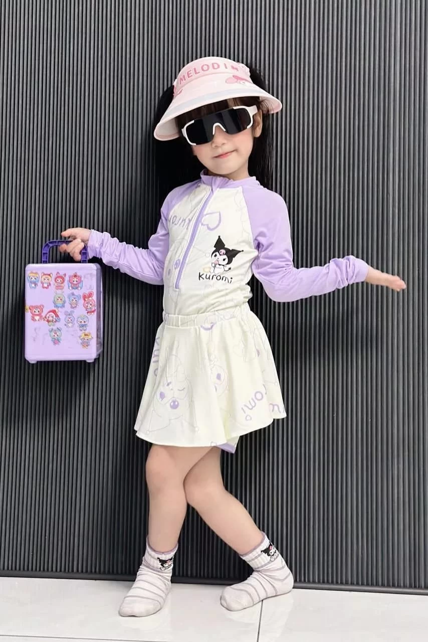 Bộ đồ bơi cho bé gái siêu đáng yêu Kuromi