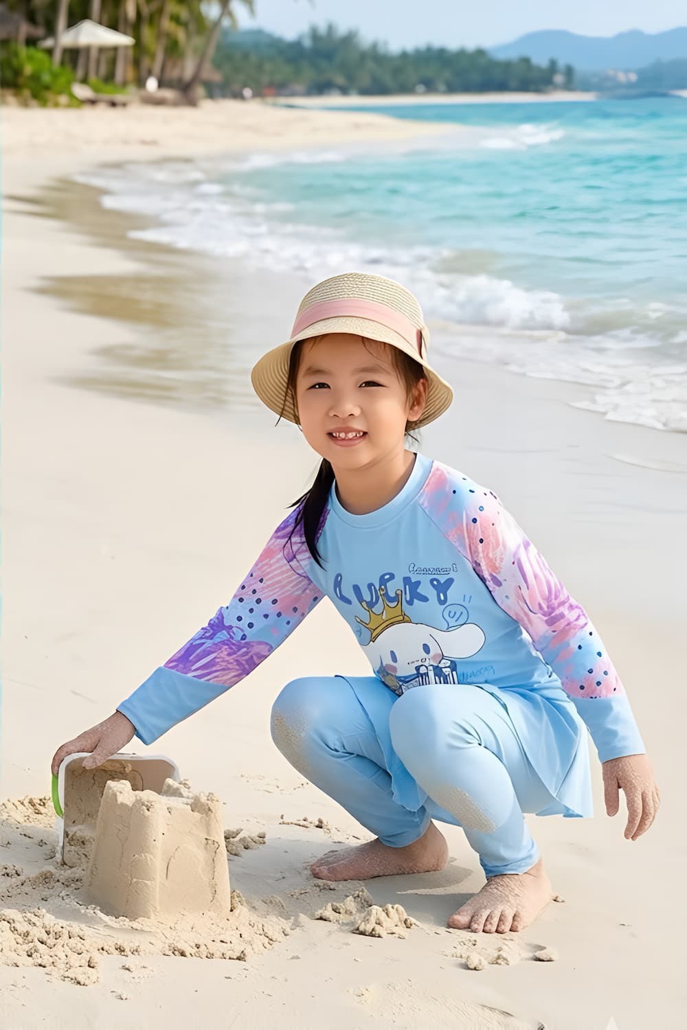 Đồ Bơi Bé Gái Dài Tay Chống Nắng Kuromi & Cinnamoroll