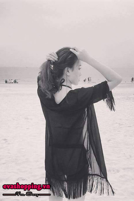 Áo khoác voan đi biển Kimono