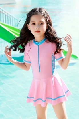 Đồ bơi bé gái gái liền thân dạng váy BB305