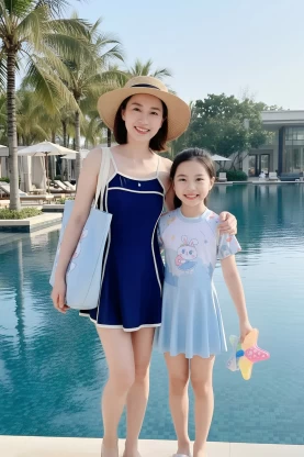 Đồ bơi cho bé gái liền thân