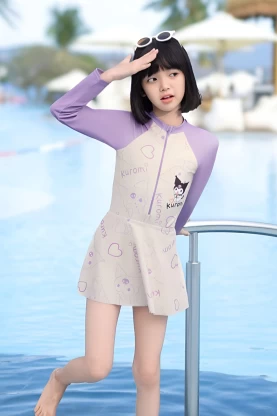 Bộ đồ bơi cho bé gái siêu đáng yêu Kuromi